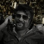 Rajinikanth Coolie poster showing the superstar in a sunset backdrop as countdown to release begins.